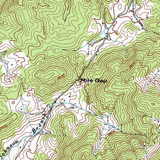 Topographic Map of Mile Gap, NC