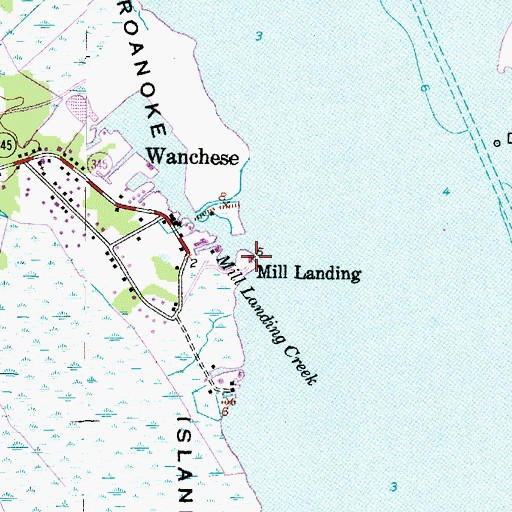 Topographic Map of Mill Landing, NC