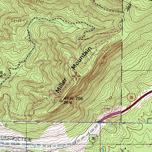 Topographic Map of Miller Mountain, NC