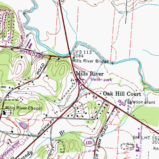Topographic Map of Mills River, NC