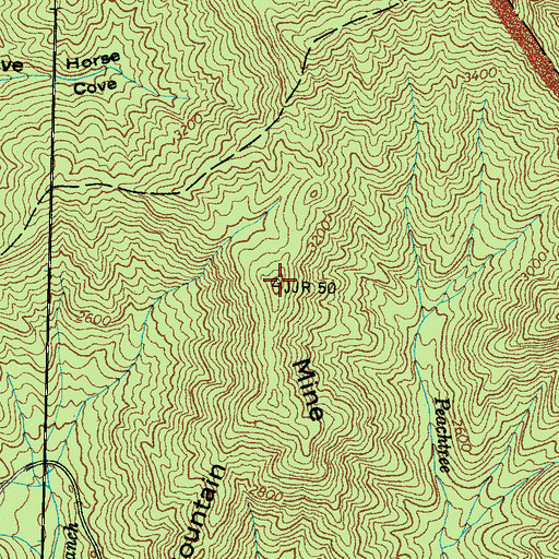 Topographic Map of Mine Mountain, NC