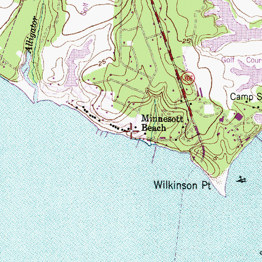 Topographic Map of Minnesott Beach, NC