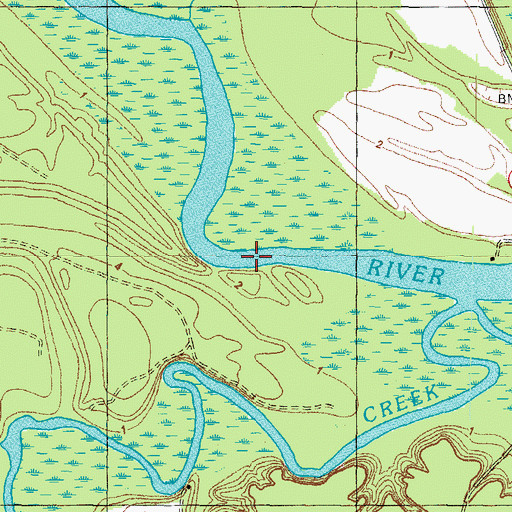 Topographic Map of Mitchell Landing, NC