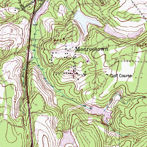 Topographic Map of Monroetown, NC