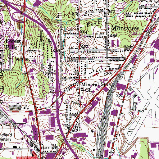 Topographic Map of Montview, NC