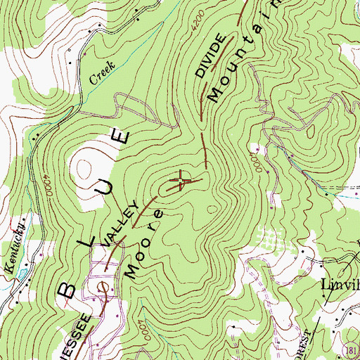 Topographic Map of Moore Mountain, NC