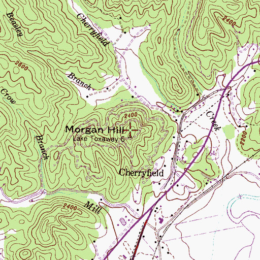 Topographic Map of Morgan Hill, NC