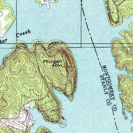 Topographic Map of Morgan Mountain, NC