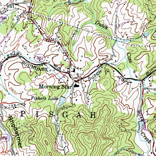 Topographic Map of Morning Star, NC