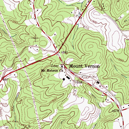 Topographic Map of Mount Hebron Church, NC