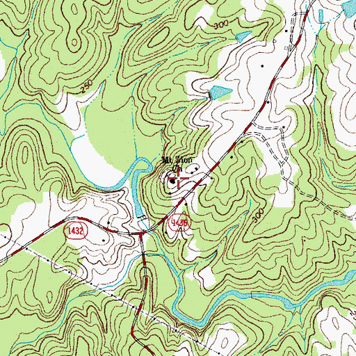 Topographic Map of Mount Zion Church, NC