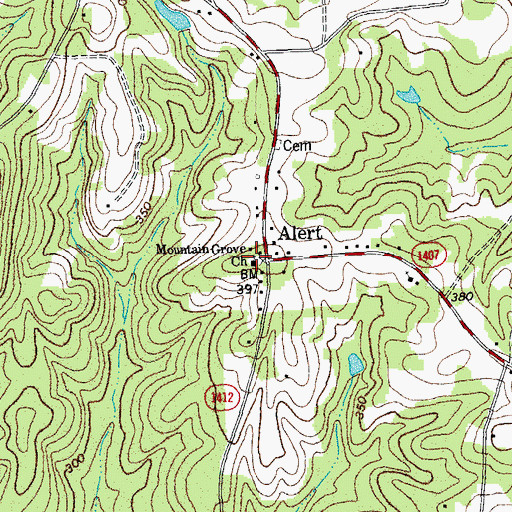 Topographic Map of Mountain Grove Church, NC