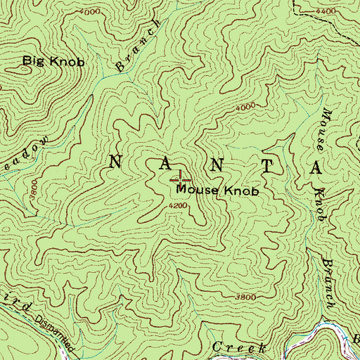 Topographic Map of Mouse Knob, NC