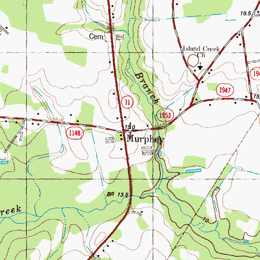 Topographic Map of Murphey, NC