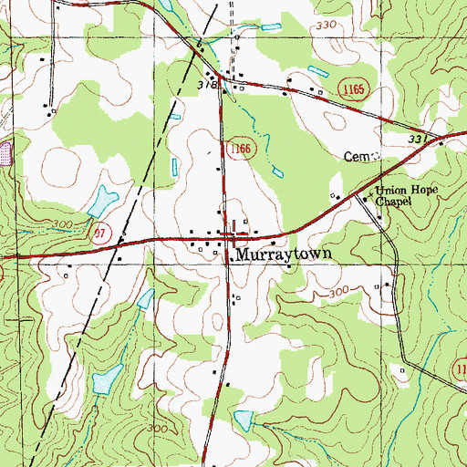 Topographic Map of Murraytown, NC