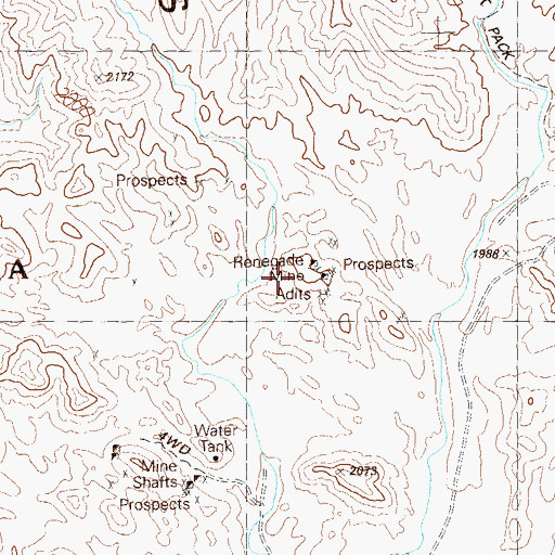 Topographic Map of Renegade Mine, AZ