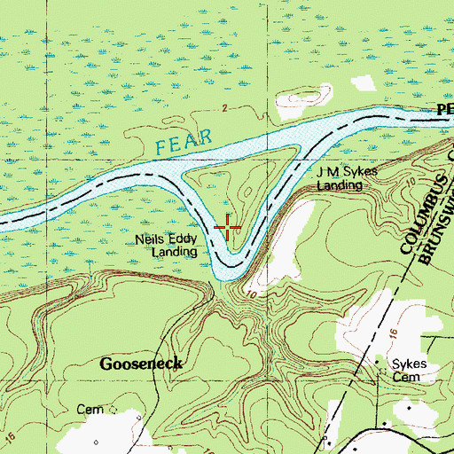 Topographic Map of Neils Eddy Landing, NC