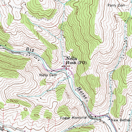 Topographic Map of Nella, NC