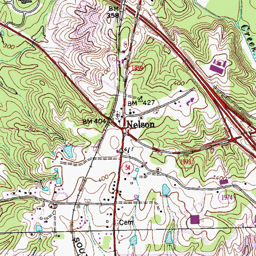 Topographic Map of Nelson, NC
