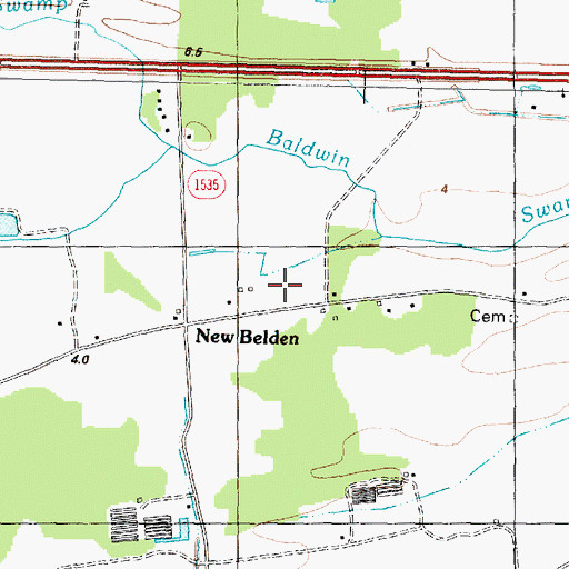 Topographic Map of New Belden, NC