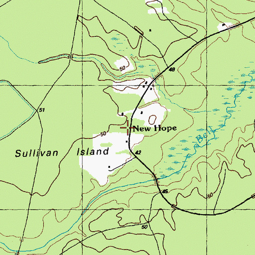 Topographic Map of New Hope, NC