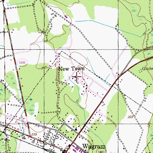 Topographic Map of New Town, NC