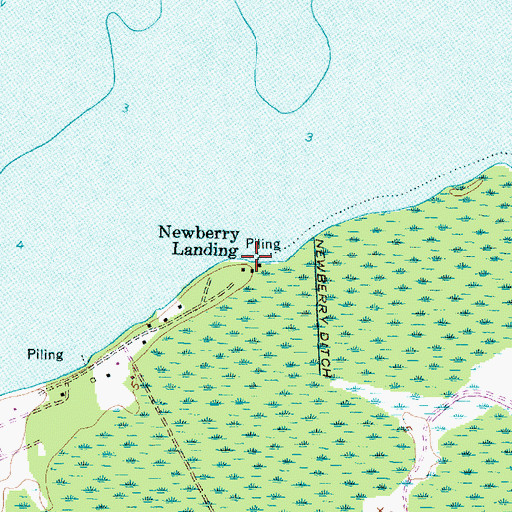 Topographic Map of Newberry Landing, NC
