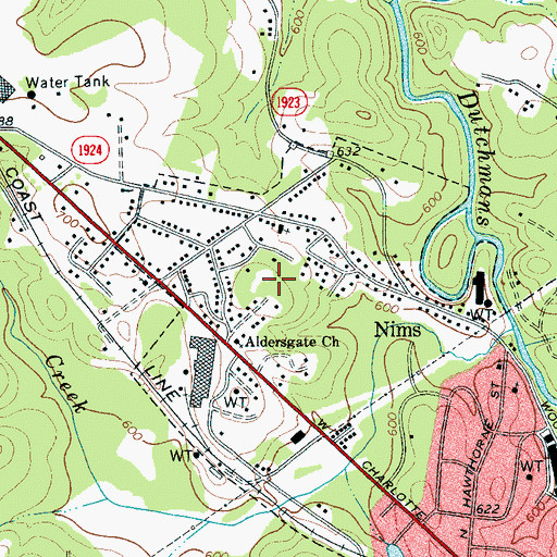 Topographic Map of Nims, NC