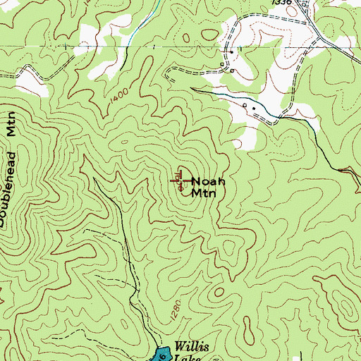 Topographic Map of Noah Mountain, NC