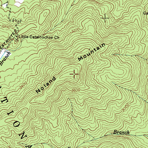 Topographic Map of Noland Mountain, NC