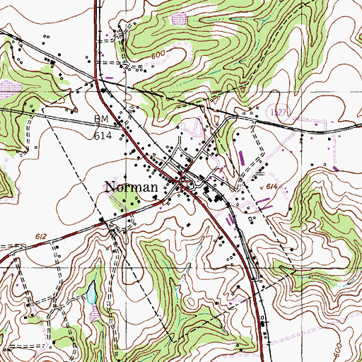 Topographic Map of Norman, NC