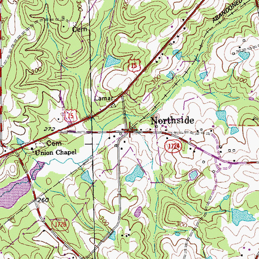 Topographic Map of North Side, NC