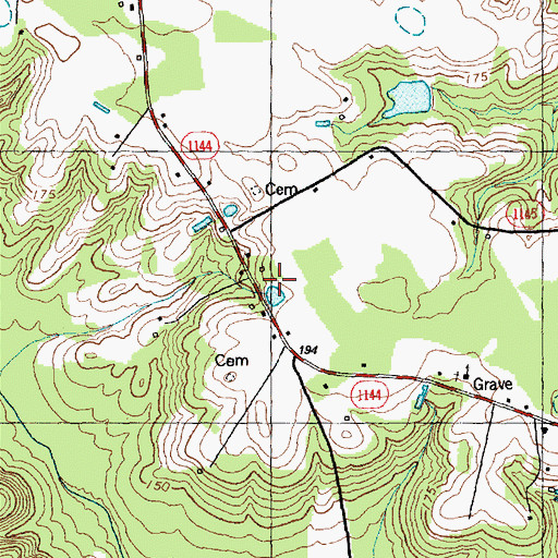 Topographic Map of Oak Forest, NC
