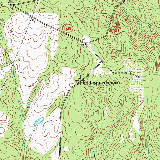 Topographic Map of Old Sneedsboro, NC