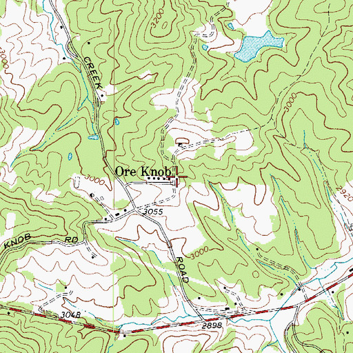 Topographic Map of Ore Knob, NC