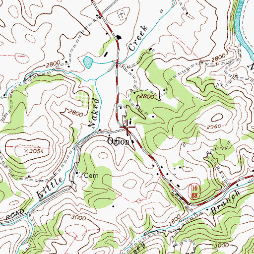 Topographic Map of Orion, NC