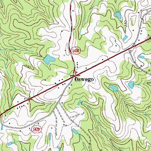Topographic Map of Oswego, NC