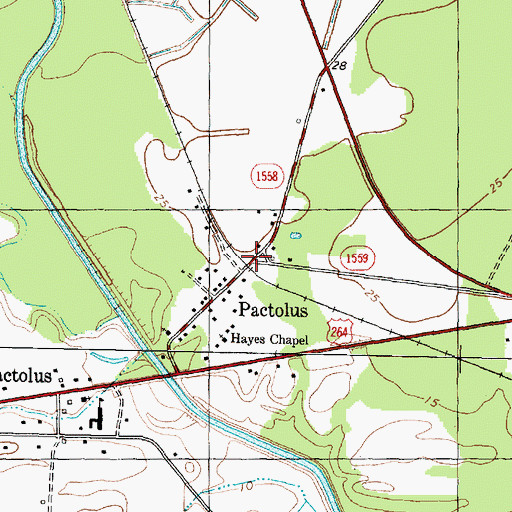 Topographic Map of Pactolus, NC
