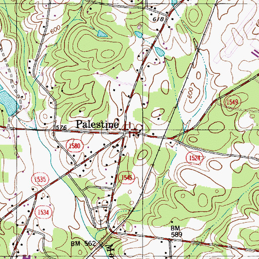 Topographic Map of Palestine, NC