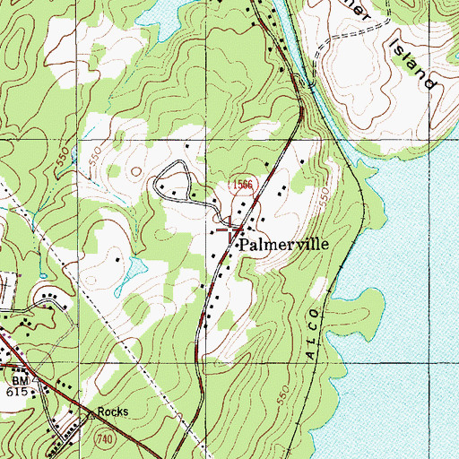 Topographic Map of Palmerville, NC