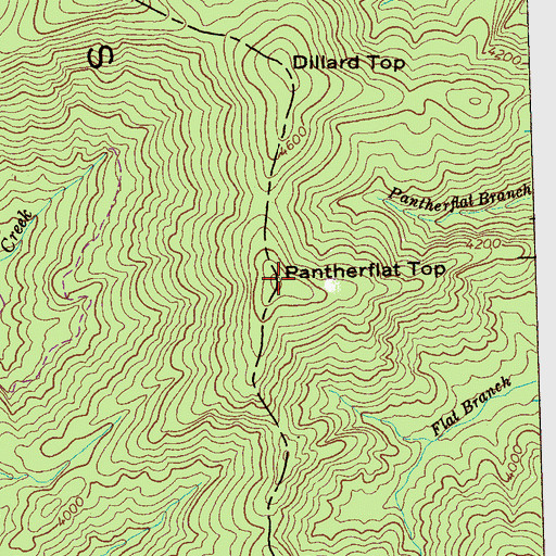 Topographic Map of Pantherflat Top, NC