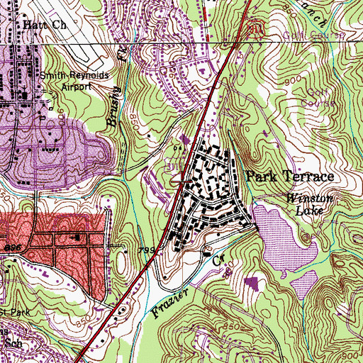 Topographic Map of Park Terrace, NC