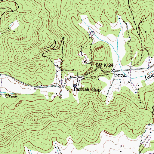 Topographic Map of Parrish Gap, NC