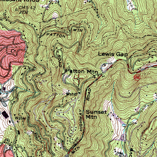 Topographic Map of Patton Mountain, NC