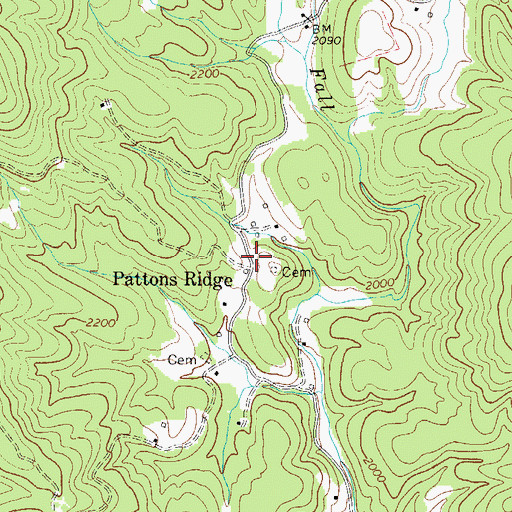 Topographic Map of Pattons Ridge, NC