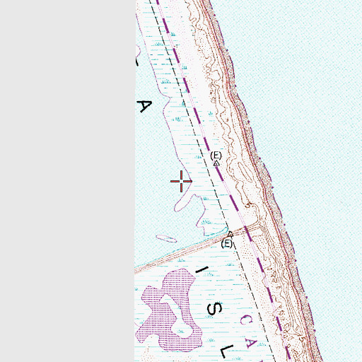 Topographic Map of Pea Island, NC
