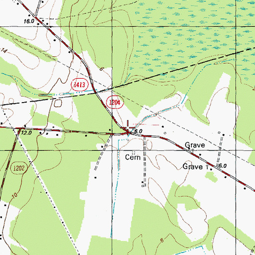 Topographic Map of Peach, NC