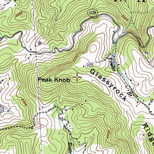 Topographic Map of Peak Knob, NC