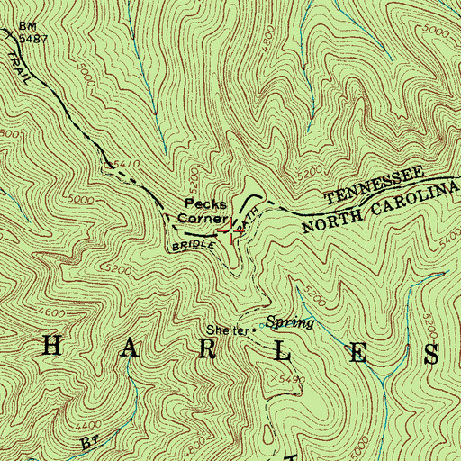 Topographic Map of Pecks Corner, NC