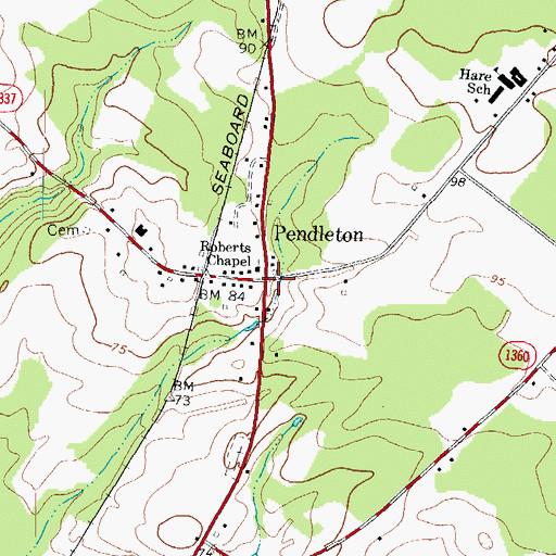 Topographic Map of Pendleton, NC